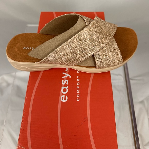 EASY SPIRIT Women's Taite Square Toe Casual Flat Sandals Light Natural 7… - Picture 9 of 14